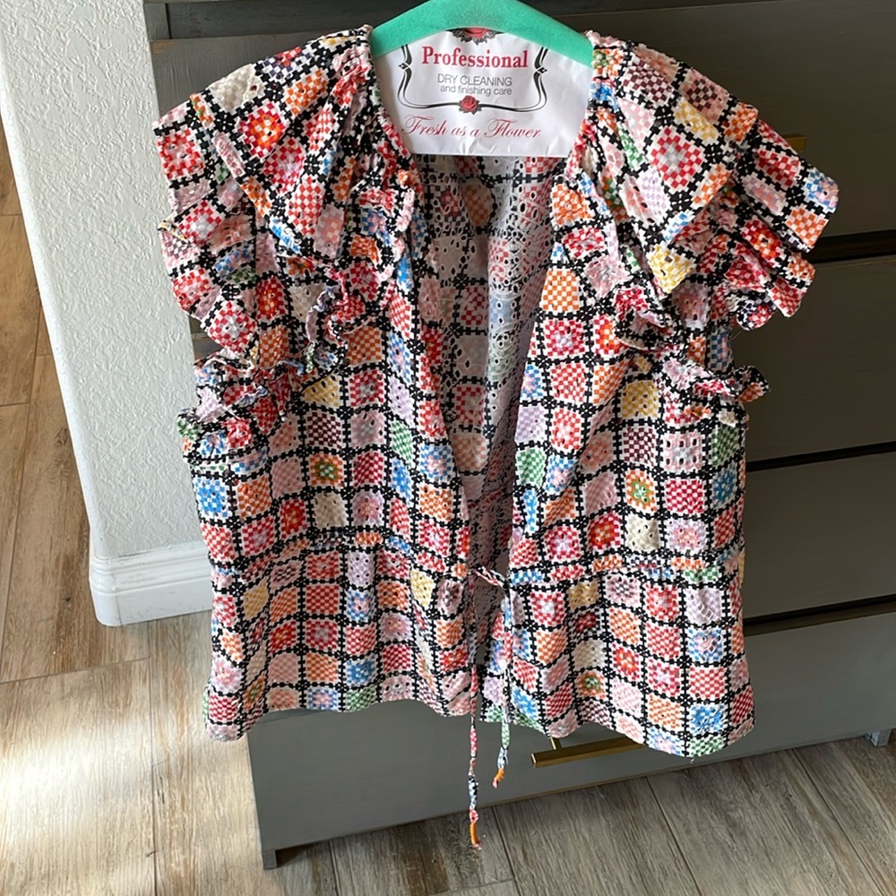 Maeve Multicolor Ruffle Blouse